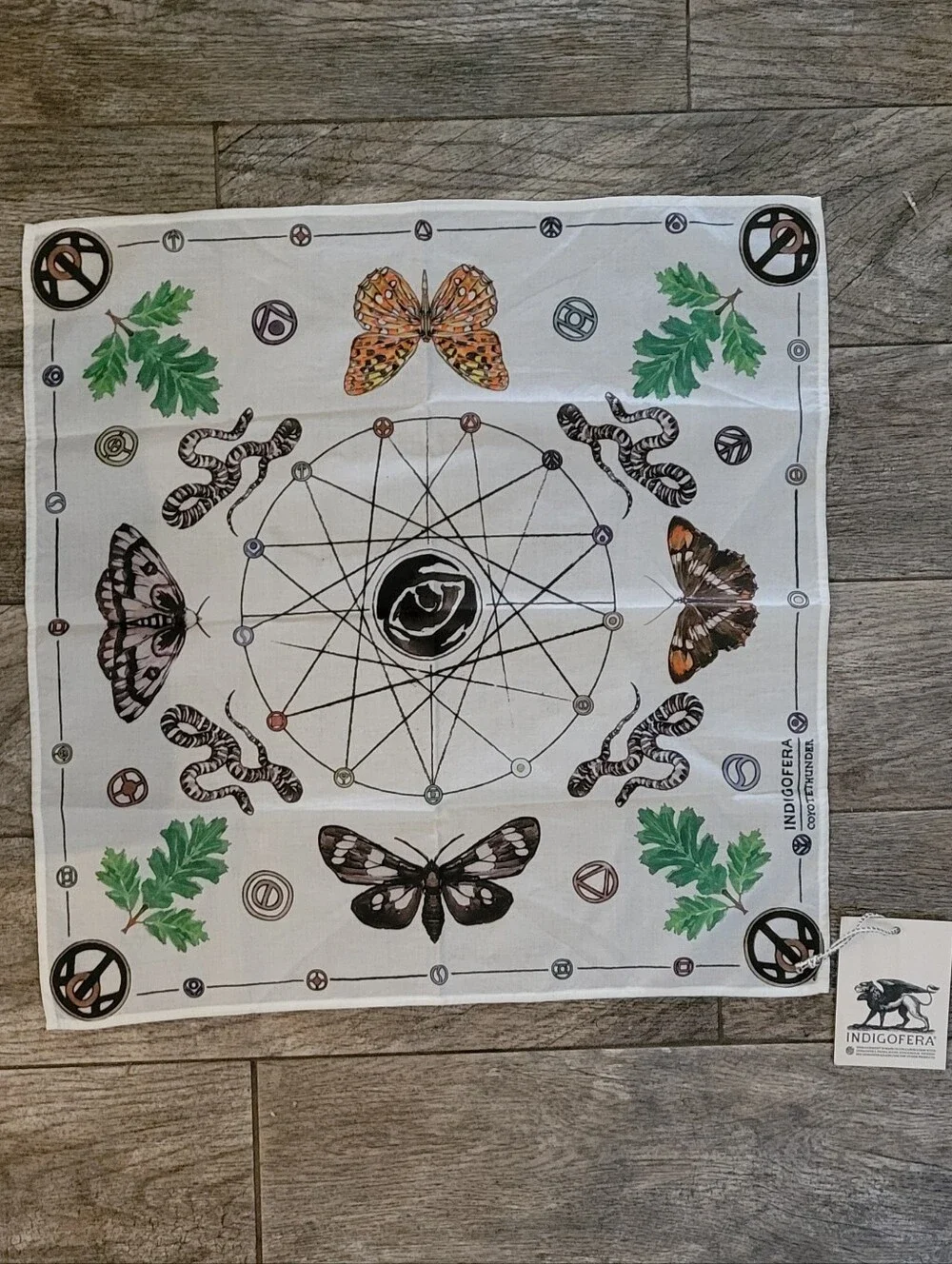 Indigofera x Coyote Thunder Forestcity Bandana Neckerchief Artist Obi Kaufman